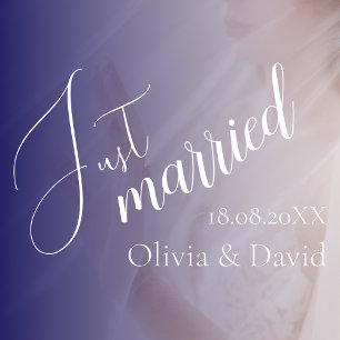 Autocollant Pour Fenêtre Juste marié Mariage Elegant Blanc Customisé