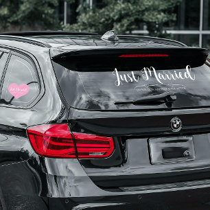 Autocollant Pour Fenêtre Juste Marié Moderne Design Script Custom Car