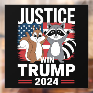 Autocollant Pour Fenêtre Justice pour Peanut Win Trump 2024