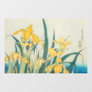 Autocollant Pour Fenêtre Katsushika Hokusai - Grasshopper et Iris
