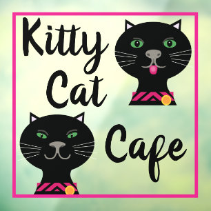 Autocollant Pour Fenêtre Kitty Cat Café