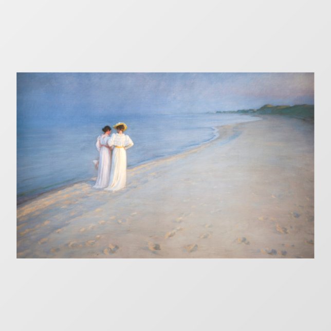 Autocollant Pour Fenêtre Kroyer - Soirée d'été sur Skagen Beach (Feuille)