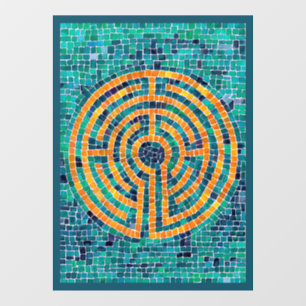 Autocollant Pour Fenêtre LABYRINTH II 8x11 Cling de fenêtre - Vert