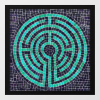 LABYRINTH III 12x12 Cling de fenêtre - Noir