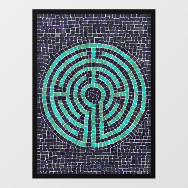 Autocollant Pour Fenêtre LABYRINTH III 8x11 Cling de fenêtre - Noir (Feuille)