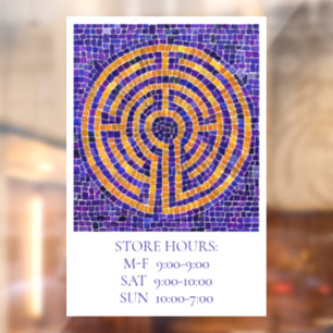 Autocollant Pour Fenêtre LABYRINTH MOSAIC 12x18 Clôture de fenêtre +Texte