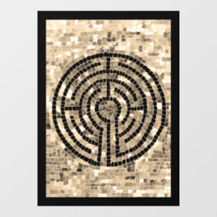 Autocollant Pour Fenêtre LABYRINTH V 8x11 Cling de fenêtre - Noir