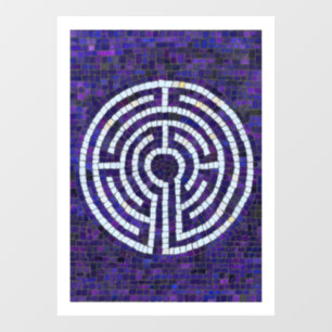 Autocollant Pour Fenêtre LABYRINTH VIII 8x11 Cling de fenêtre - Blanc