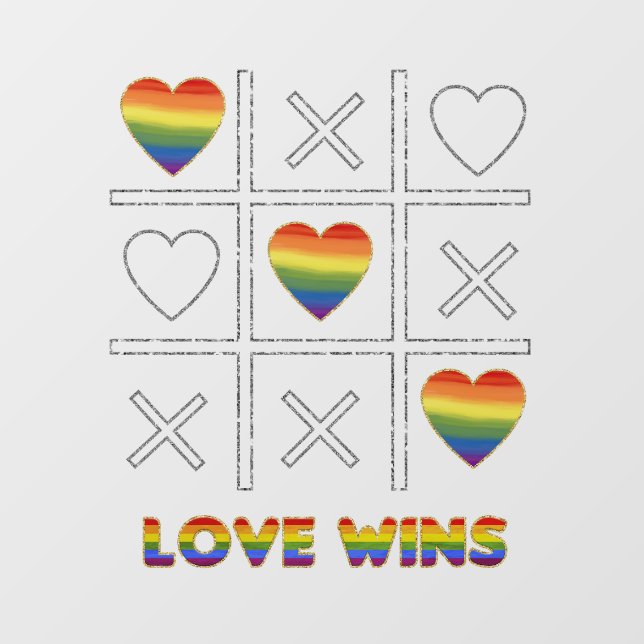 Autocollant Pour Fenêtre L'amour LGBT gagne (Feuille)