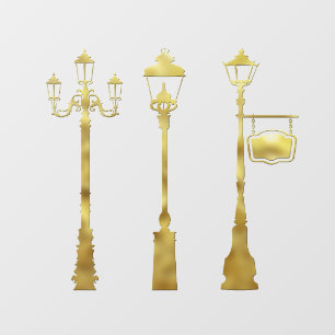 Autocollant Pour Fenêtre Lampe post-lanterne en laiton victorien hiver