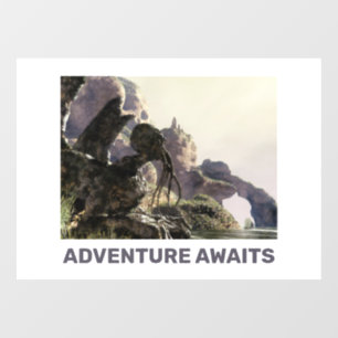 Autocollant Pour Fenêtre L'aventure vous attend. Paysage fantastique