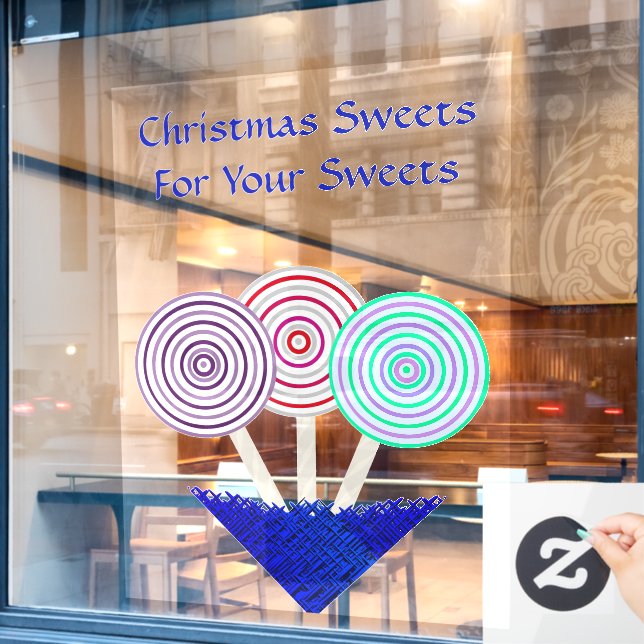 Autocollant Pour Fenêtre LavishlyOn Christmas ou Candy Store (Fenêtre de café)