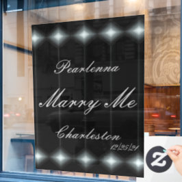 Autocollant Pour Fenêtre LavishlySur Monogramme Mariage Diamond Light Marry