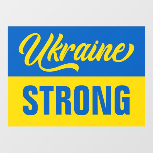 Autocollant Pour Fenêtre Le drapeau ukrainien fort (Feuille)