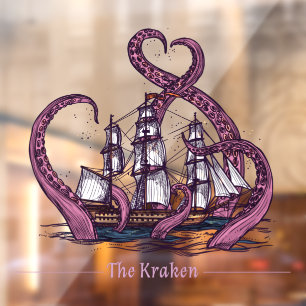 Autocollant Pour Fenêtre Le Kraken Octopus Voilier Nautilus