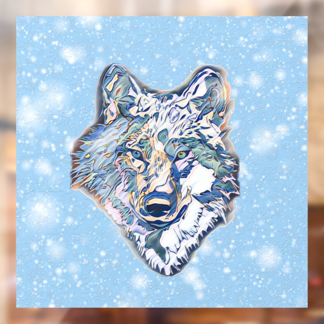 Autocollant Pour Fenêtre Le loup d'hiver (Feuille 2)