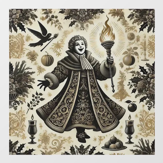 Autocollant Pour Fenêtre Le miracle de Noël présent (Feuille)