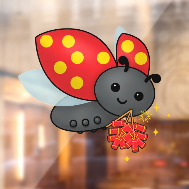 Autocollant Pour Fenêtre Le Nouvel An Chinois Les Pétards De Ladybug (Feuille 2)