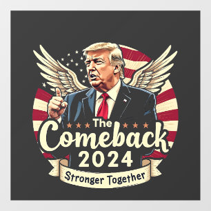 Autocollant Pour Fenêtre Le plus grand retour 2024 plus fort de Trump