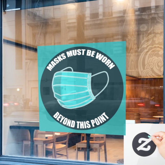 Autocollant Pour Fenêtre Les Masques Doivent Être Portés (Fenêtre de café)