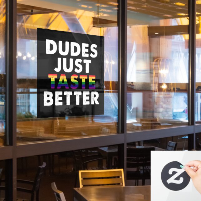 Autocollant Pour Fenêtre Les mecs Goûtent une meilleure idée de cadeau Gay  (Fenêtre du restaurant)