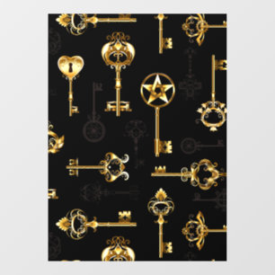 Autocollant Pour Fenêtre Les Patters de Seamless avec Golden Keys