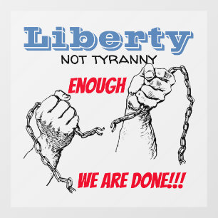 Autocollant Pour Fenêtre Liberté pas tyrannie Magnet de voiture