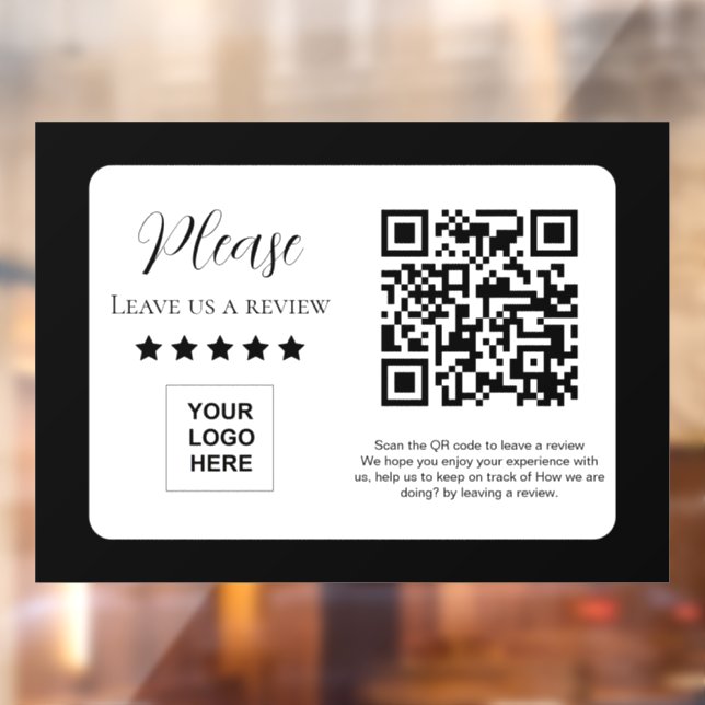 Autocollant Pour Fenêtre Lien de code QR de Google Avis (Feuille 2)