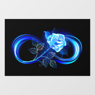 Autocollant Pour Fenêtre L'infini lumineux avec une rose bleue