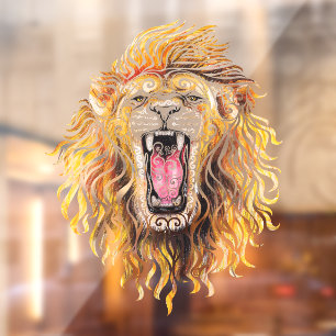 Autocollant Pour Fenêtre Lion tourbillonnant
