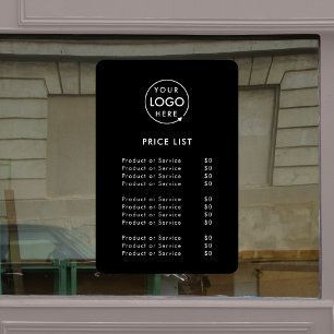 Autocollant Pour Fenêtre Liste des prix du logo   Black Business Moderne Mi