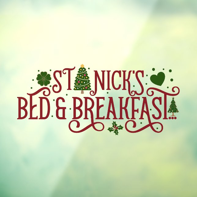 Autocollant Pour Fenêtre lit Saint-Nicolas gîte de Noël entreprise (Feuille 3)