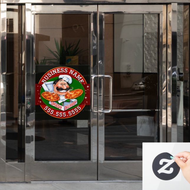 Autocollant Pour Fenêtre Livraison de pizza Pizzeria Business Personnalisab (Porte de bureau)