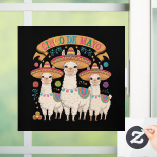 Autocollant Pour Fenêtre Llama drôle Cinco De Mayo Fête Party