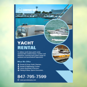 Autocollant Pour Fenêtre Location de yacht personnalisable 