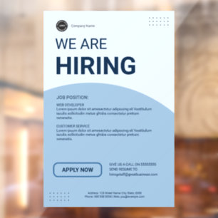 Autocollant Pour Fenêtre Location d'entreprise Vacance d'emploi Personnalis