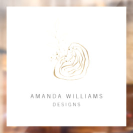 Autocollant Pour Fenêtre Logo Abstrait minimal Gold Designer