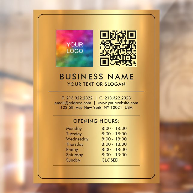Autocollant Pour Fenêtre Logo Code QR Heures d'ouverture Ouvert Fermé Faux  (Feuille 2)