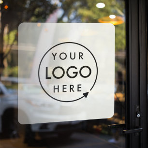 Autocollant Pour Fenêtre Logo de l'entreprise Carré gris personnalisé pou