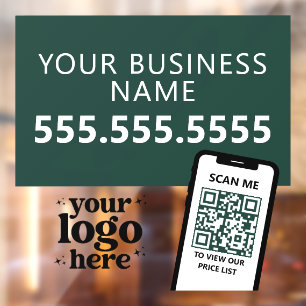 Autocollant Pour Fenêtre Logo de l'entreprise de code QR Minimaliste Modern
