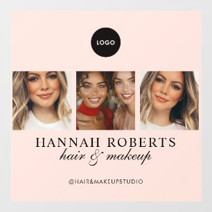 Autocollant Pour Fenêtre Logo de photo de studio de coiffure et maquillage 