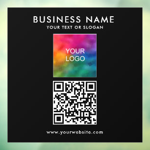 Autocollant Pour Fenêtre Logo de société de code QR moderne élégant Texte c