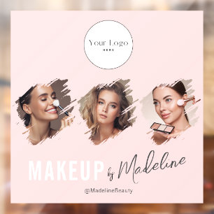 Autocollant Pour Fenêtre Logo de studio de maquillage photo en écriture ros