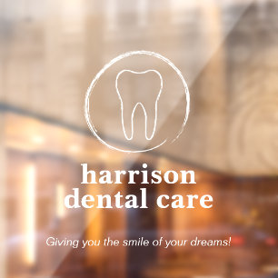 Autocollant Pour Fenêtre Logo Dentiste blanc