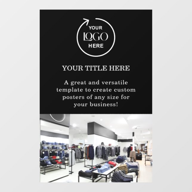 Autocollant Pour Fenêtre Logo d'entreprise Black Professional Photo promoti (Feuille)