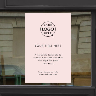 Autocollant Pour Fenêtre Logo d'entreprise   Blush Pink Professional Femini