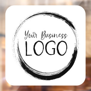 Autocollant Pour Fenêtre Logo d'entreprise carré aux coins arrondis blanc