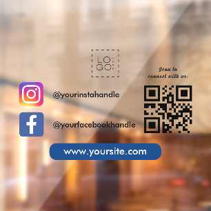 Autocollant Pour Fenêtre Logo d'entreprise Carré personnalisé Social Media 