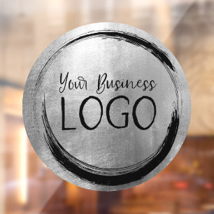 Autocollant Pour Fenêtre Logo d'entreprise Faux Argent Foil Circle
