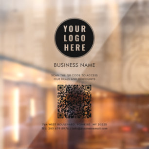 Autocollant Pour Fenêtre Logo d'entreprise moderne et code QR personnalisé